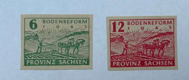 Briefmarken SBZ Provinz Sachsen Mi 85 - 86 ungestempelt
