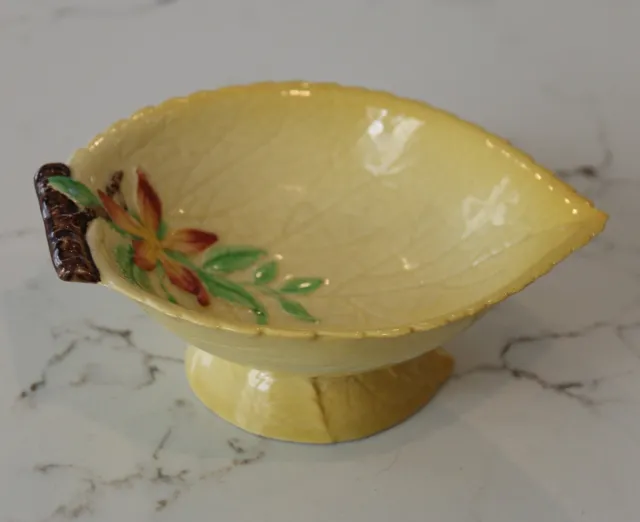Pretty Vintage Carlton Ware Apple Blossom Yellow Pedestal Bowl