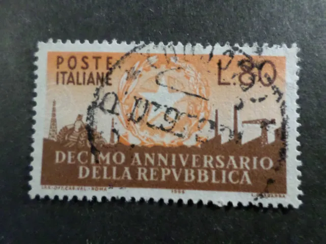 ITALIE ITALIA 1956, timbre 728, REPUBLIQUE, oblitéré, ITALY, VF used STAMP