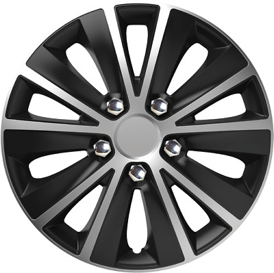Wheel Trims 16" Hub Caps Rapide NC Plastic Covers Set of 4 Silver Black Fit R16 2
