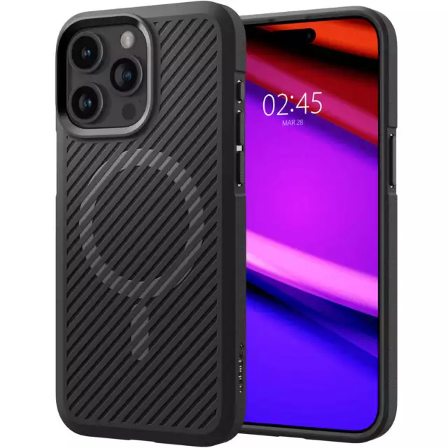 Handyhülle für iPhone 15 Pro Spigen Case Cover Etui Futeral Hülle Tasche Schwarz