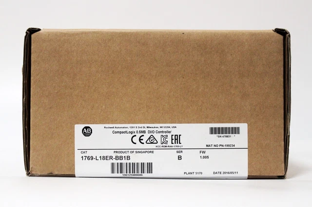 1769L18ERBB1B  CompactLogix 0.5MB DI/O Controller