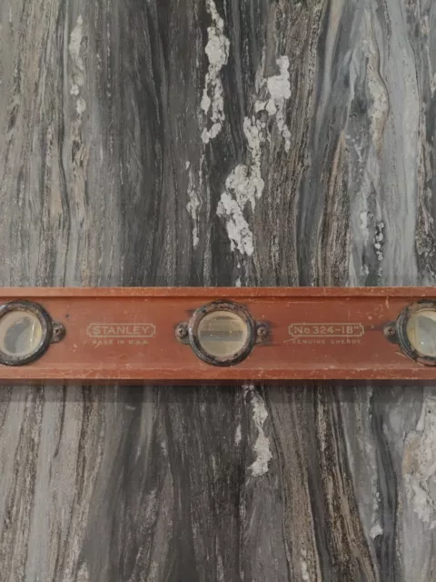 Vintage Stanley Cherry Wood Level No 324-18" 18 inch Woodworking