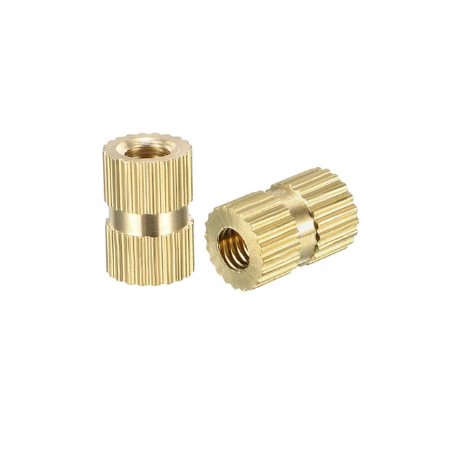 M3 x 8mm(L) x 5.4mm(OD) Dadi zigrinati in ottone con inserto filettato, 200 pz