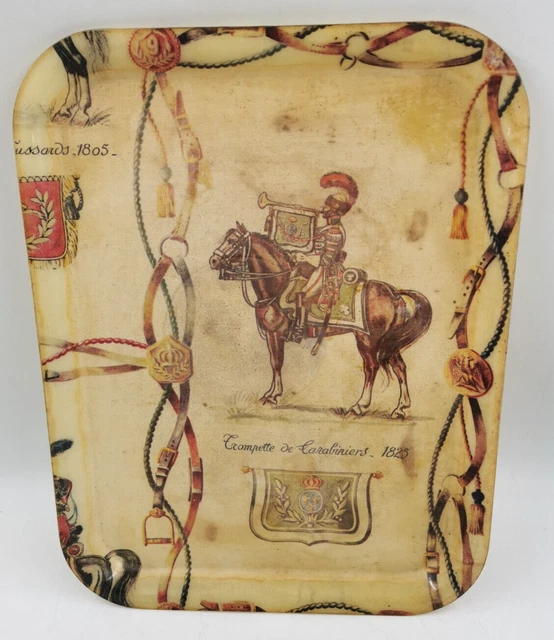 Plateau Vintage Années 70 En Fibre De Verre - Arlequin Mandoline - Multicolore