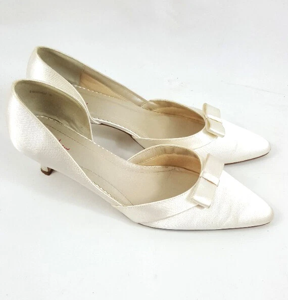 Spettacoli da sposa donna raso arcobaleno usati una volta taglia 41/8 damigella d'onore in scatola prezzo speciale £65