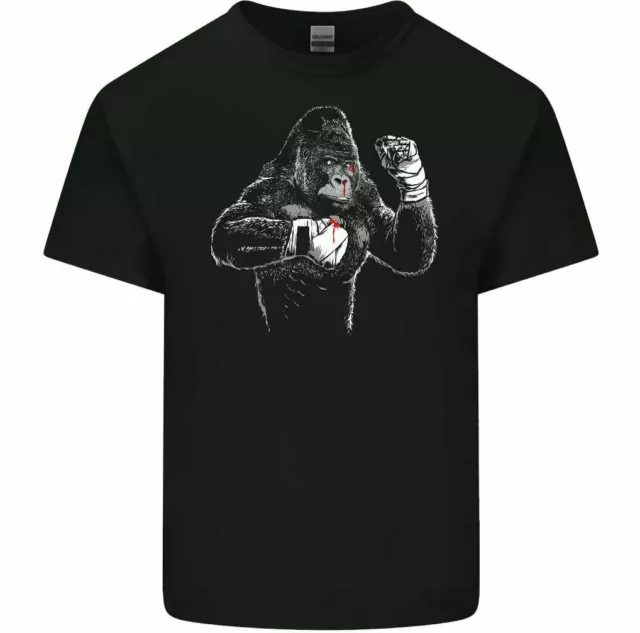 T-SHIRT BOXE GORILLA Uomo Palestra MMA Muay Thai Kick Boxing Allenamento Top Divertente
