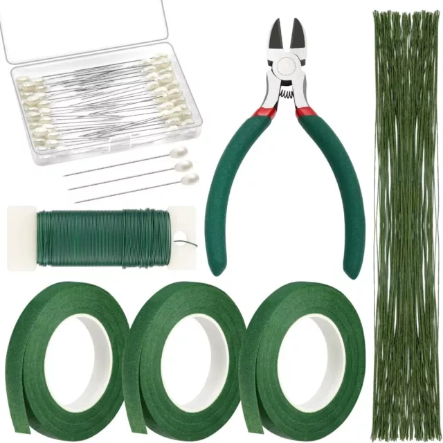 Green Green Wire Paper tape Flower Pin Green Tape  Floral Arrangement Kit