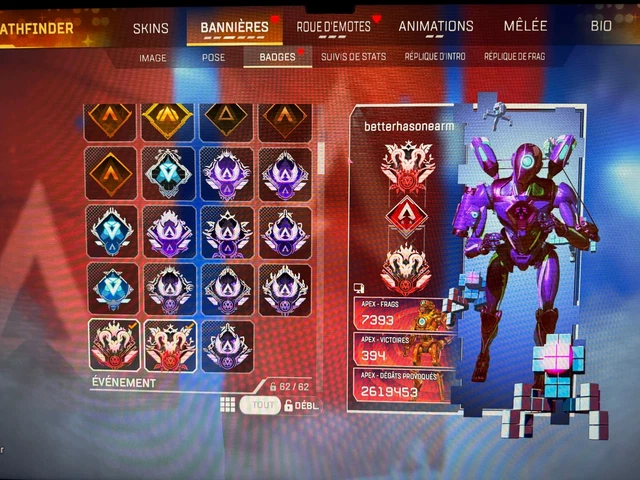 Compte Apex Legends PS4 Avec 4 Heirlooms, Double Diamants Et Skins Rares - Saison 3 à 10 - Neuf (compte Digital)