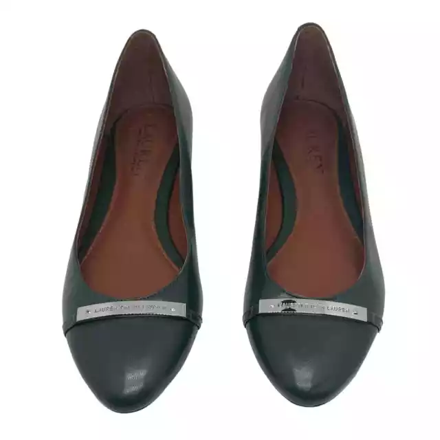 Lauren Ralph Lauren Farrel Flats in Green Leather Size 5.5