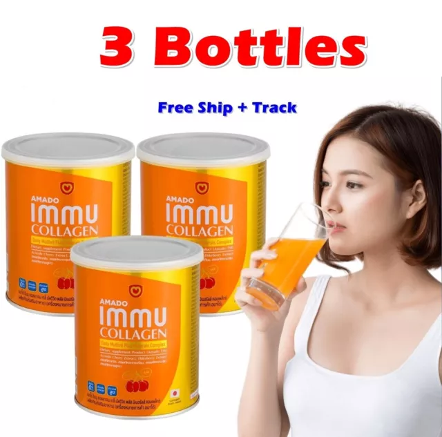 3 x Polvo de colágeno Amado IMMU Muti vitamina fibra mineral reducir arrugas