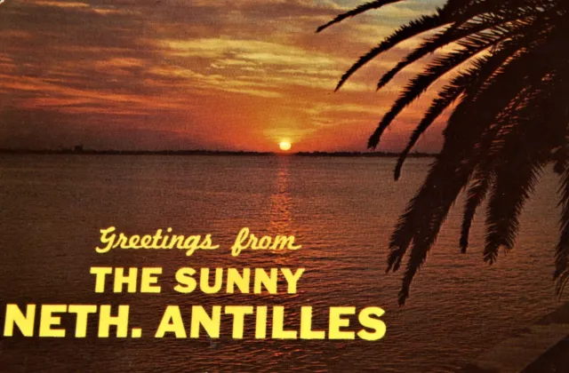 Vintage Postcard,ARUBA,NETHERLAND ANTILLES,"Greeting From"Sunset,To Alexandra,VA