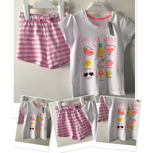 Matalan baby girls exc used summer shorts & new tags prk summer top 18-24 Months