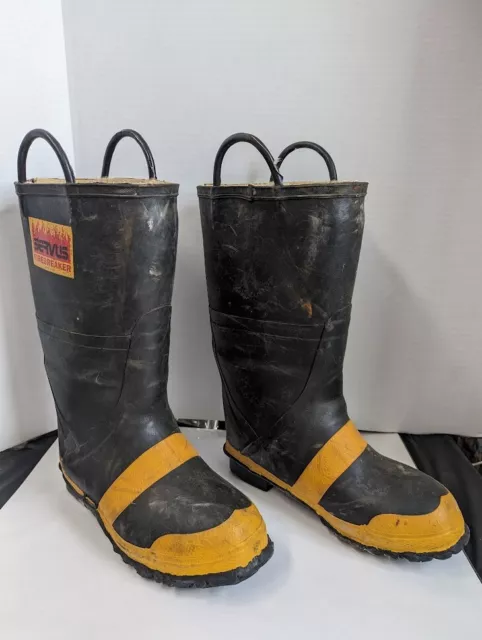 Servus Fire Firefighter Bunker Boots Steel Toe Insulated USA Men's 10 W Wide