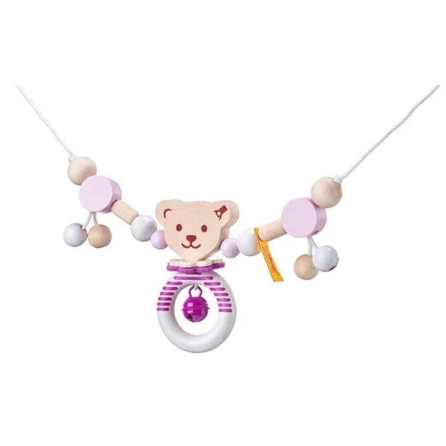 Selecta Steiff Chaîne de poussette Chaîne de poussette Jouet bébé rose