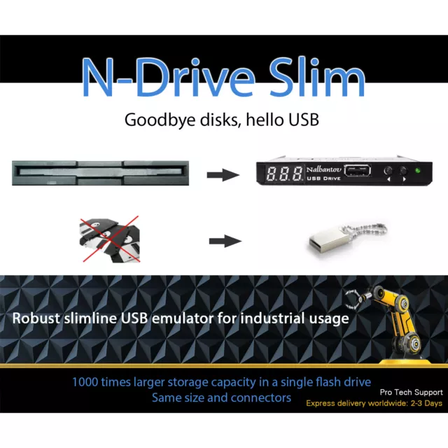 !Floppy Disk USB Emulator Nalbantov N-Drive Industrial Slim for Prototrak M3 CNC