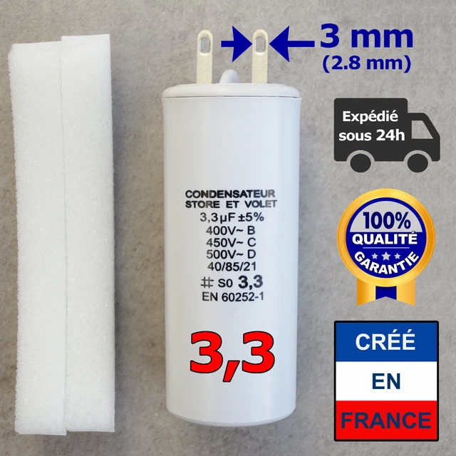 Condensatore CBB60 3.3 µF 450V Per Motori Tapparella | System Solutions - Foto 5