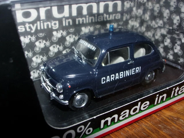 1/43 Brumm Fiat 600D 600 D Carabinieri 1965 Polizia Police Polizei Policia