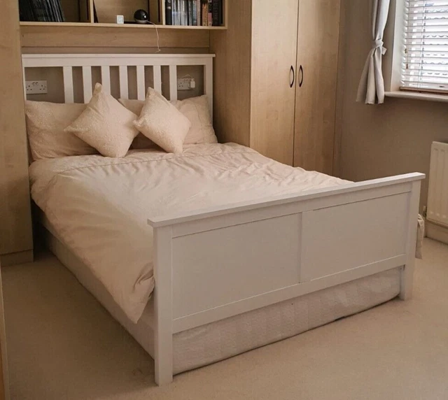 IKEA HEMNES WHITE Standard Double Bed Frame used in good condition £