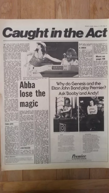 ABBA 'concert review' 1977 UK Article/Clipping