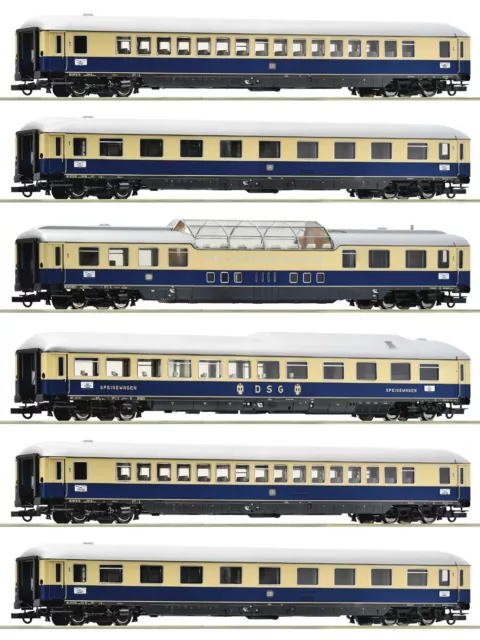 Roco H0 74048-S Schnellzugwagen-Set "F 21 Rheinpfeil" der DB 6-teilig NEU + OVP