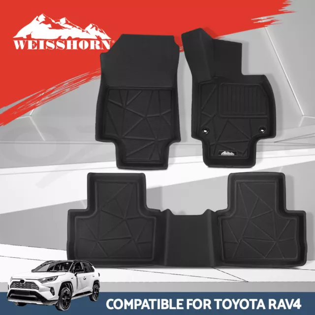 Weisshorn Car Rubber Floor Mats Compatible for Toyota RAV4 2019-2022 Front Rear