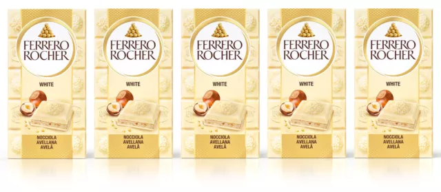 5X Ferrero Rocher Original Tavoletta di Cioccolato Bianco con Nocciole 90gr 2023