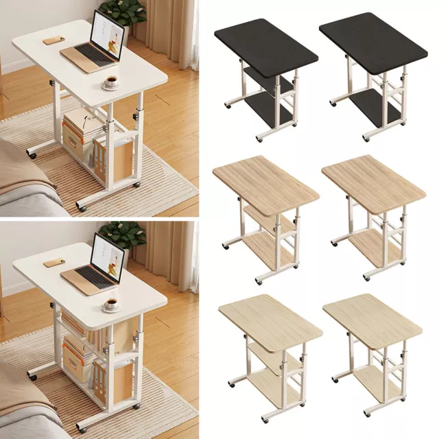 Adjustable Height Over Bed Table with Wheels Hospital Overbed Laptop PC Desks UK