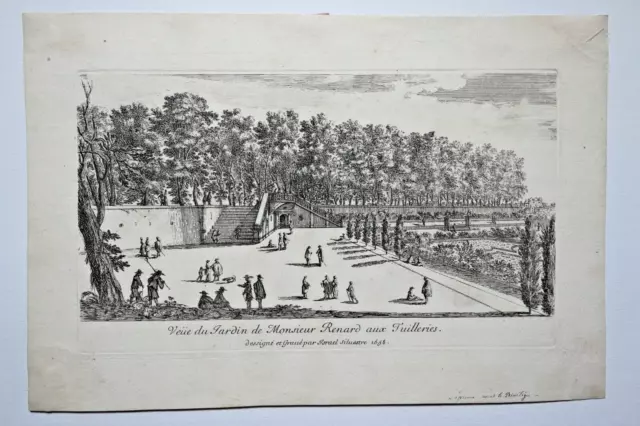 Israël Silvestre (1621-1691) Jardin de Monsieur Renard aux Tuilleries Paris 1658