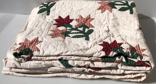 Vtg Allyson Kent Hand Stitched Sewn Quilt Applique 100 x 90 Arch Quilt Mervyn