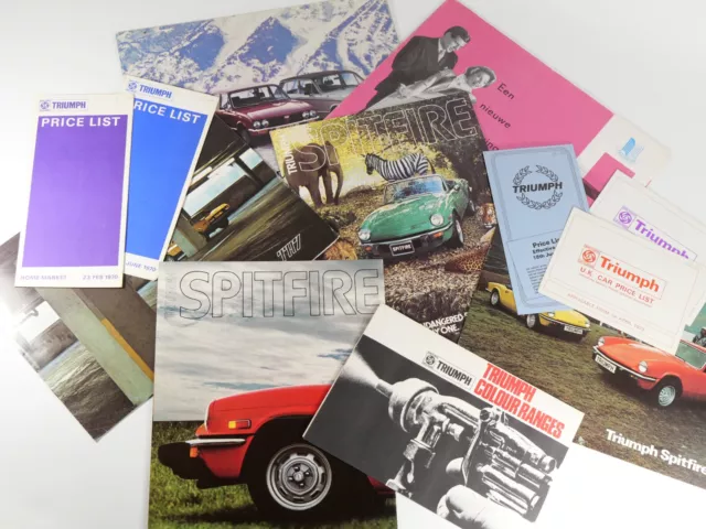 TRIUMPH BROCHURES / LEAFLETS Spitfire / TR7 / Dolomites - 70's 80's