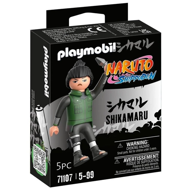 PLAYMOBIL Naruto 71107 – Figura De Shikamaru Nara Con Chaleco Verde, Kunai Y Accesorios, Para Fans Del Anime Desde 5 Años