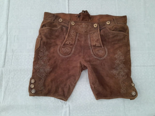 Pantaloni in pelle stile Kruger Buam pantaloncini marroni vita 38 pollici Oktoberfest cosplay Pantaloni in pelle stile Kruger Buam pantaloncini marroni vita 38 pollici Oktoberfest cosplay