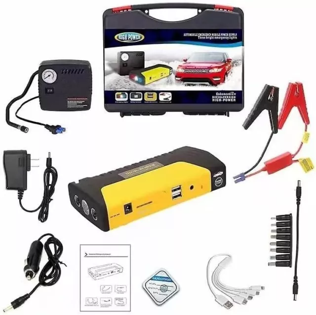 Jump Starter Avviatore Per Auto Batteria Di Emergenza Caricabatteria Power Bank