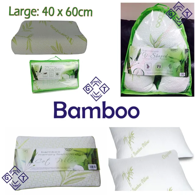Luxury Bamboo Memory Foam Microfiber Contour Cot Bed V Shape Bedding Pillows