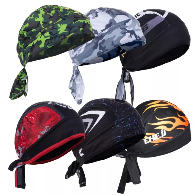 Men Do Durag Bandana Scarf Head Tie Down Band Cycling Biker Skull Cap Pirate Hat