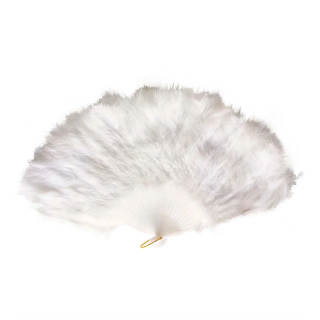 Bianco Ventagli da Mano di Piume Soggetti Carnevale Accessori