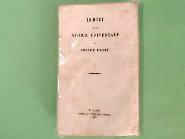 Indici Storia Universale Cesare Cantu' Pomba 1847