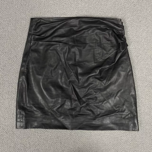 ALL SAINTS Raye Leather Skirt Zipped Black Size UK 12 Women’s