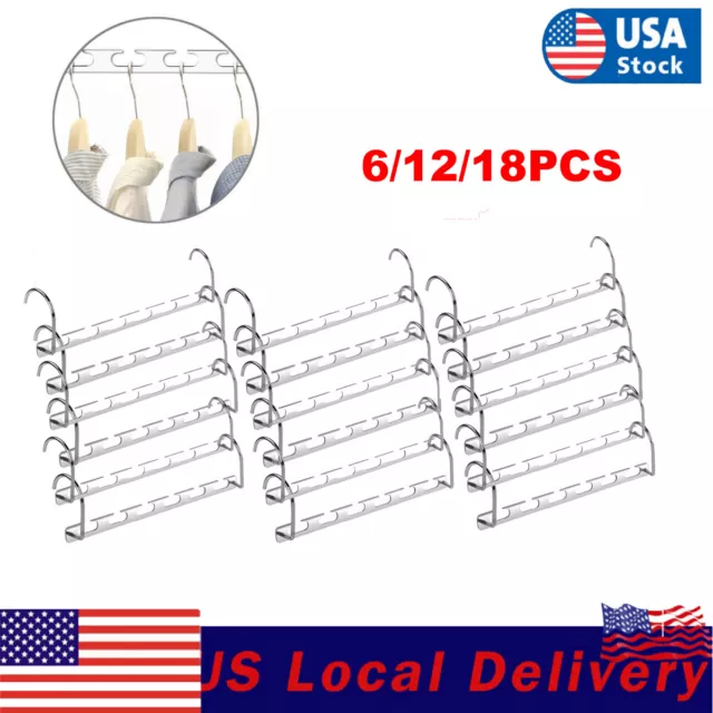 6-18 Pack Metal Wonder Closet Hanger Organizer Hook Space Saving Clothes Rack