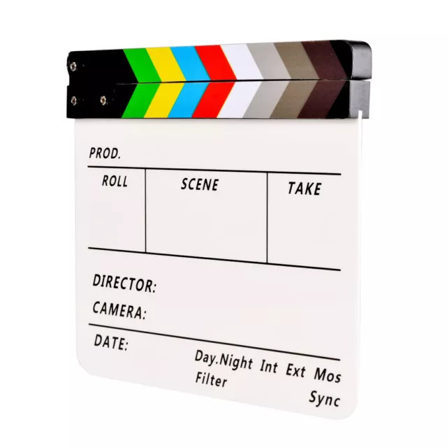 Movie Film TV Slate Clapper Board Dry Erase Clapboard Cut Action Scene Acrylic 2