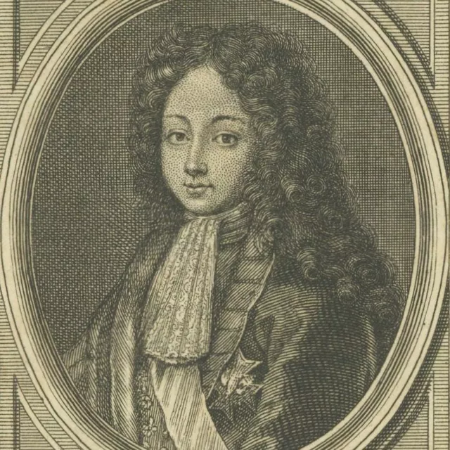 Portrait de Louis de France Duc de Bourgogne - Gravure originale XVIIIe