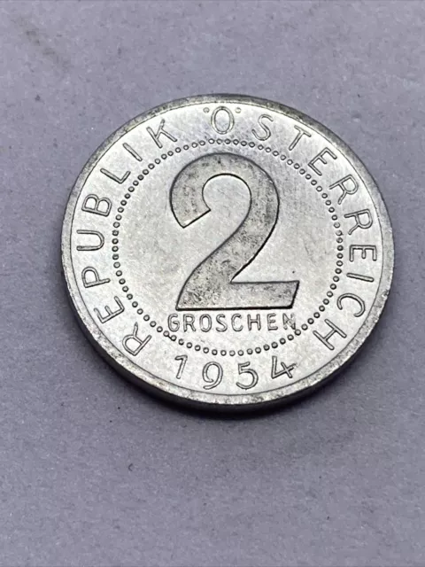 2 Groschen 1954 Austria Coin