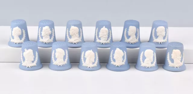 Wedgwood Jasperware The Kings & Queens Of England Thimbles x 12