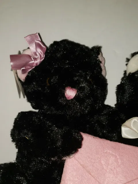NEW Russ Berrie Applause Plush Stuffed Teddy Bears Hugging 10" gift card holder 2