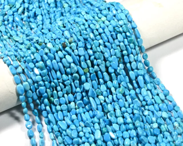 Natural Iran Turquoise Smooth Oval Shape Gemstone 12" Beads For Handmade Jewelry