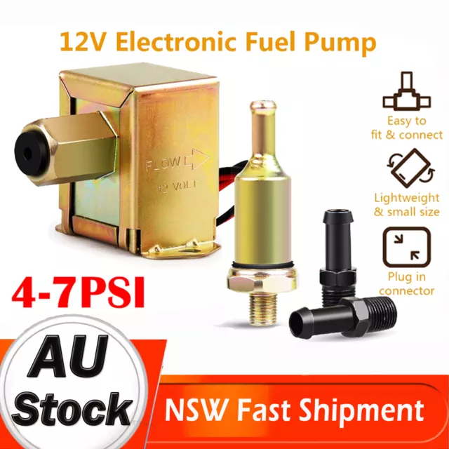 12V Electric Fuel Pump Petrol Diesel Facet 4-7PSI Solid State Universal Oil Pump