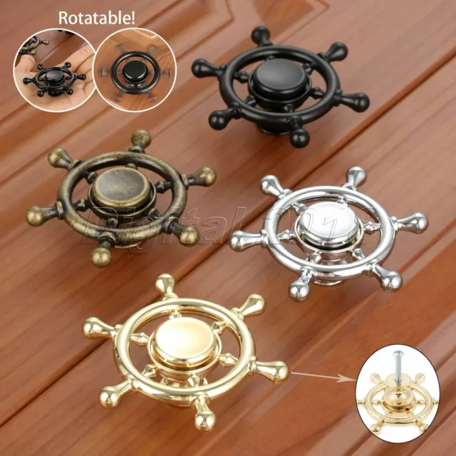 Vintage Gyro Style Drawer Cabinet Knob Zinc Alloy Furniture Door Pull Handle 1pc