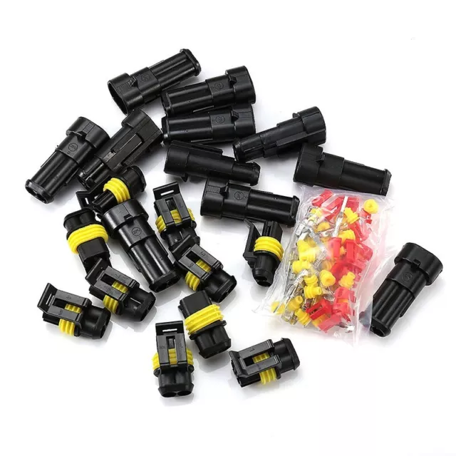 10pcs 2 Pin Way Super Seal Waterproof Electrical Wire Connector Plug for Car
