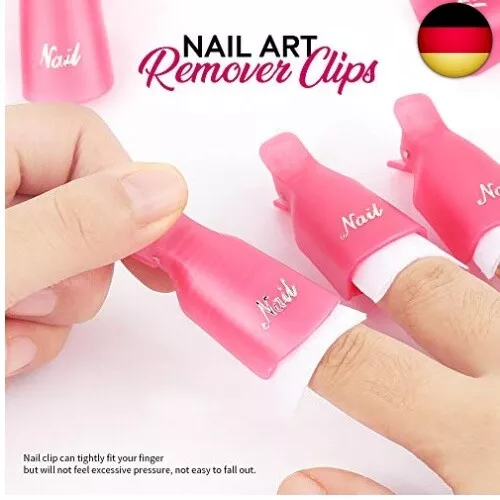 Nagellackentferner Werkzeuge Set, FANDAMEI Nagel Clips Kappen Rosa, 500 Stk. 3